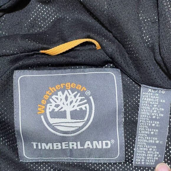 Timberland Weathergear Hooded Jacket XL Navy Blue Full Zip Weather Proof Hoodie - Picture 3 of 6